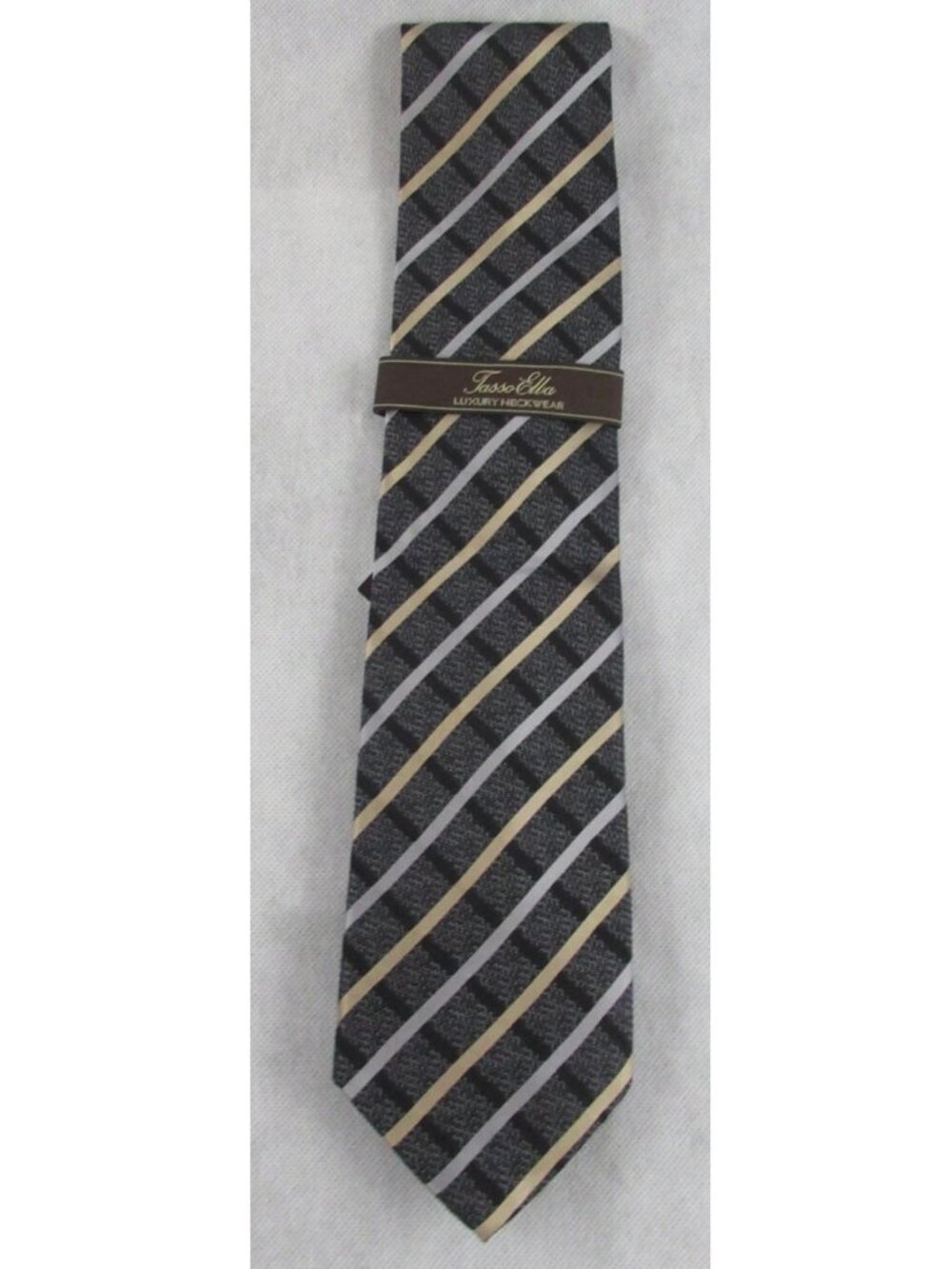 Tasso Elba Men's Melange Wardrobe 100% Silk Neck Tie, Black Multi, One Size, NWT